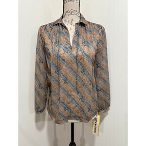 New Vintage 70s Deadstock Bobbie Brooks Long Sleeve Sheer Blouse Size 9 Juniors